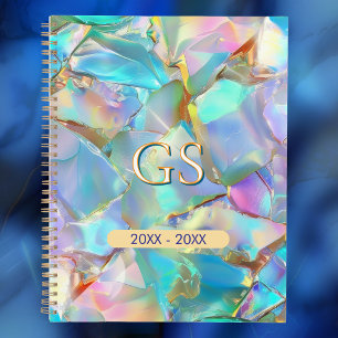 Große Monogramm oder Name und Datum auf Opal Planer