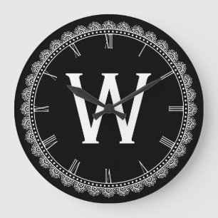 Große Monogramm W Wanduhr