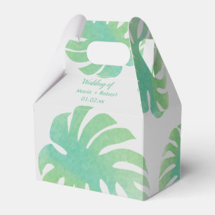 Große Monstera Blätter Grüne Botanische Hochzeit Geschenkschachtel