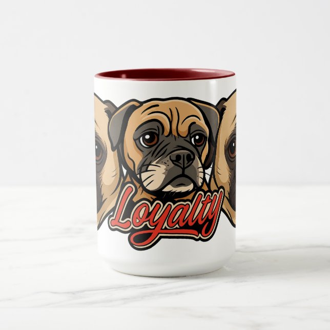 Große Mops-Tasse von Phil Elmore Tasse (Zentrum)