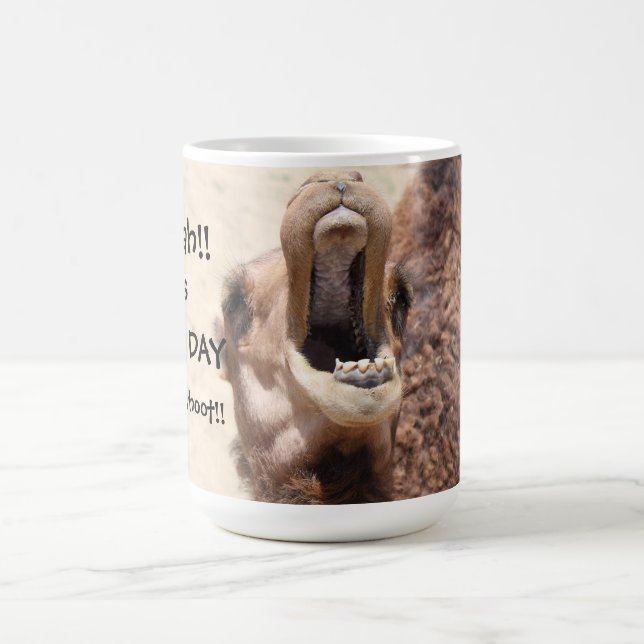 Große Mouthed Kamel-Buckel-TagesTasse, whoot! Tasse (Mittel)