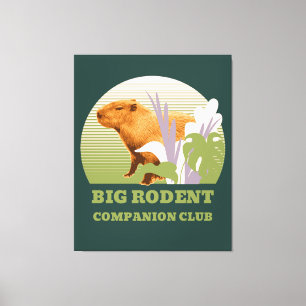 Große Nagetier-Begleiter-Club Capybara Leinwanddruck