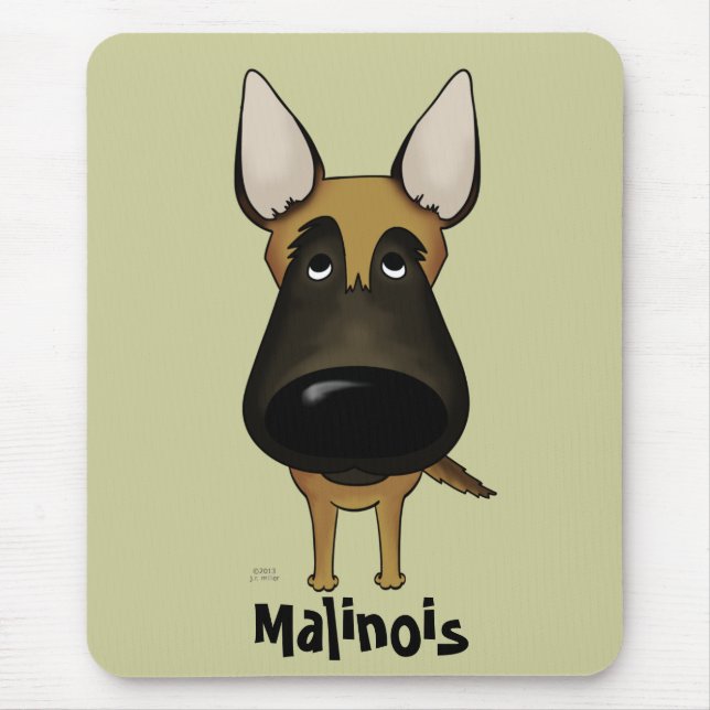 Große Nase Malinois Mousepad (Vorne)