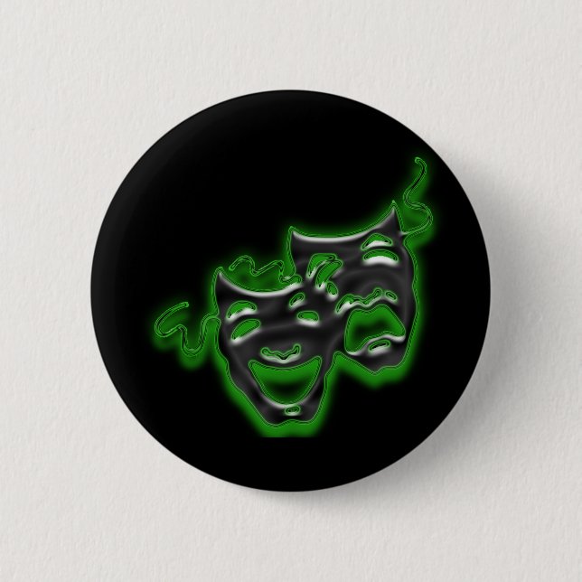 Große Neon Green Masks Mini-Taste Button (Vorderseite)