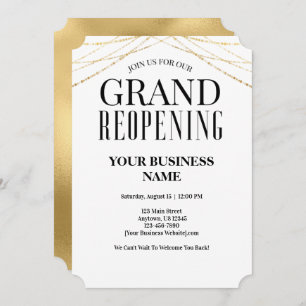 Große Neueröffnung der Imitat Gold Einladung