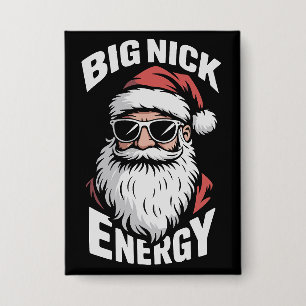 Große Nick Energie Lustige Santa Sonnenbrille Weih Button
