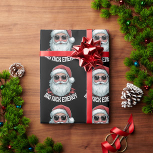 Große Nick Energie Lustige Santa Sonnenbrille Weih Geschenkpapier