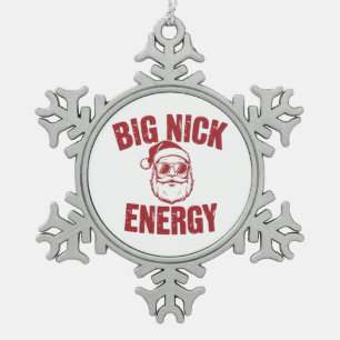 Große Nick Energie Lustiger Weihnachtsmann Unfreun Schneeflocken Zinn-Ornament