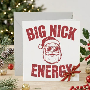 Große Nick Energie Lustiger Weihnachtsmann Weihnac Feiertagskarte