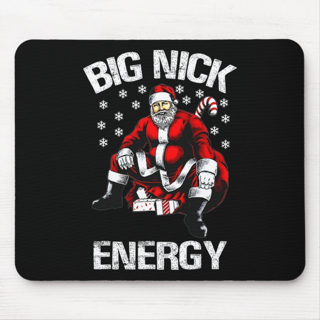 Große Nick Energie Lustiger Weihnachtsmann Weihnac Mousepad (Vorne)