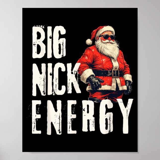 Große Nick Energie Lustiger Weihnachtsmann Weihnac Poster (Vorne)