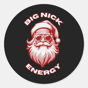 Große Nick Energie Lustiger Weihnachtsmann Weihnac Runder Aufkleber