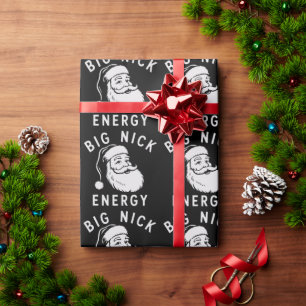 Große Nick Energie Lustiger Xmas Dicke Santa Claus Geschenkpapier