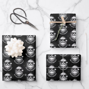 Große Nick Energie Santa Lustiges Weihnachten Xmas Geschenkpapier Set