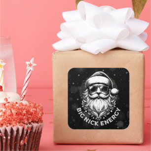 Große Nick Energie Santa Lustiges Weihnachten Xmas Quadratischer Aufkleber