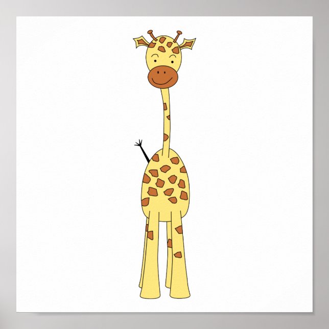 Große Niedliche Giraffe. Cartoon Animal. Poster (Vorne)