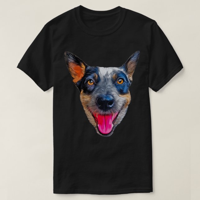 Große Niedliche Heeler, Australischer Rinderhund ( T-Shirt (Design vorne)