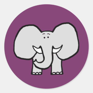 Große Ohren die Elefant-lila Aufkleber