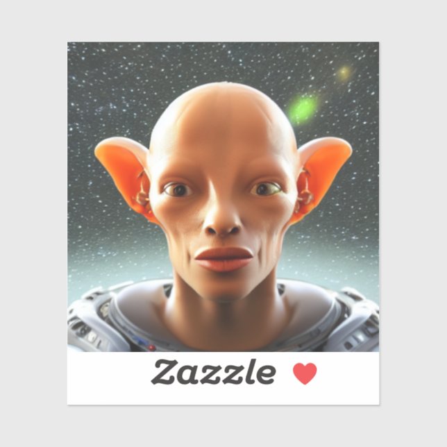 Große Ohren Menschen wie Alien Aufkleber (Blatt)