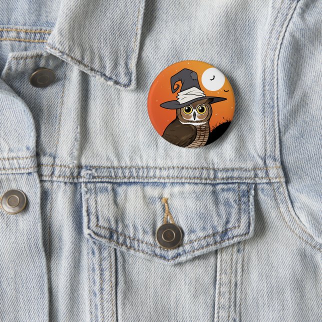 Große Ohreule Hexe! Button (Beispiel)