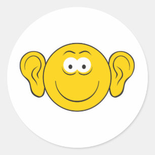 Große Ohrsicht Runder Aufkleber