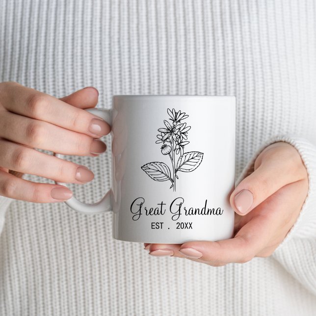 Große Oma 2024 Neue große Oma-Wildblume Kaffeetasse (Von Creator hochgeladen)
