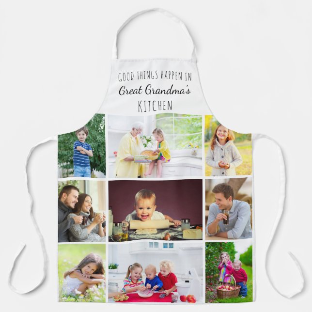 Große Oma 9 Foto Collage Kitquote Schürze (Vorderseite)