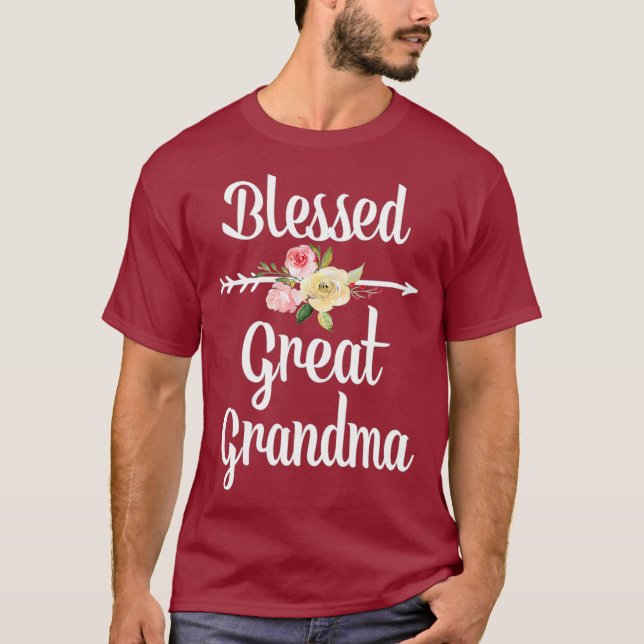 Große Oma Blume Arrow Gift Groß T-Shirt (Vorderseite)