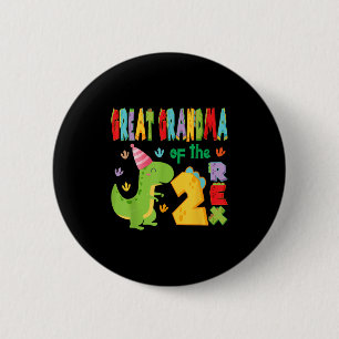 Große Oma der beiden Rex 2. Geburtstag Junge Dino Button