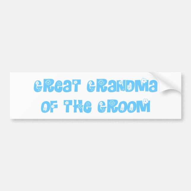 Große Oma des Grooms Autoaufkleber (Vorne)