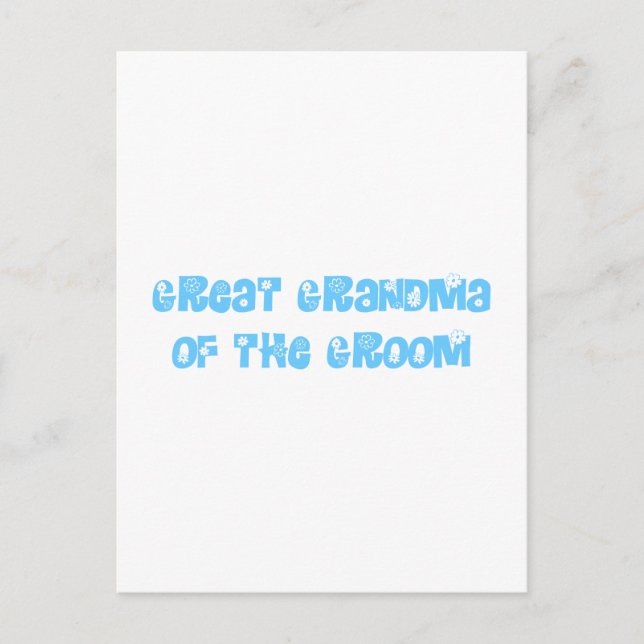 Große Oma des Grooms Postkarte (Vorderseite)
