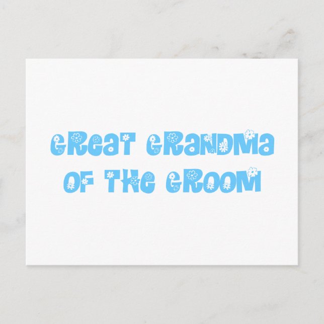 Große Oma des Grooms Postkarte (Vorderseite)