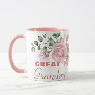 Große Oma Jahr etabliert Custom Pink Roses Tasse