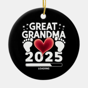 Große Oma Loading 2025 Schwangerschaftsankündigung Keramik Ornament