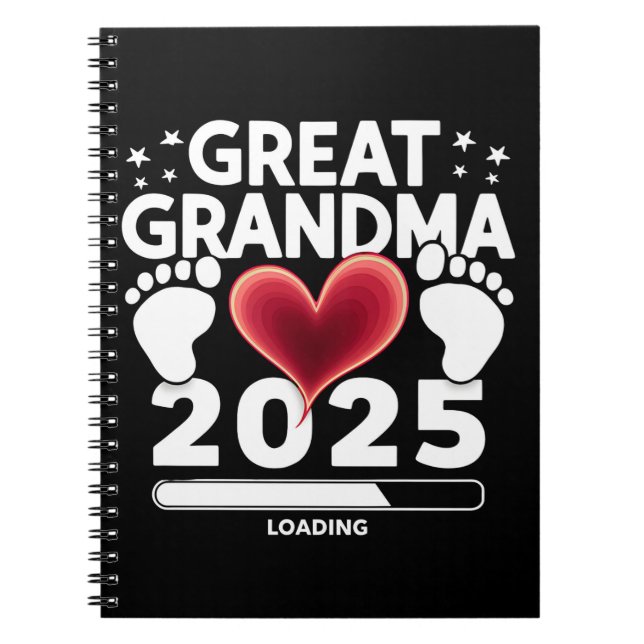 Große Oma Loading 2025 Schwangerschaftsankündigung Notizblock (Vorderseite)
