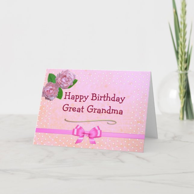 Große Oma Pink Happy Birthday Card Karte (Vorderseite)