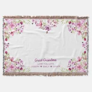 Große Oma Rosa und Lila Blume Grenze Decke