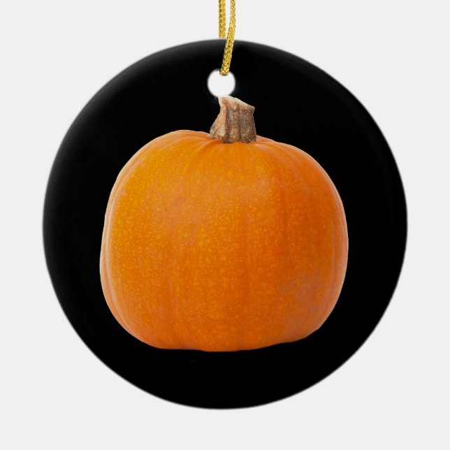 Große Orange Fall Harvest Pumpkin Keramik Ornament (Vorne)