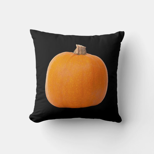 Große Orange Fall Harvest Pumpkin Kissen (Vorderseite)