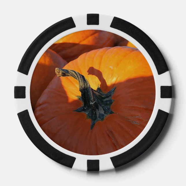 Große Orange Kürbis  Pokerchips (Vorderseite)