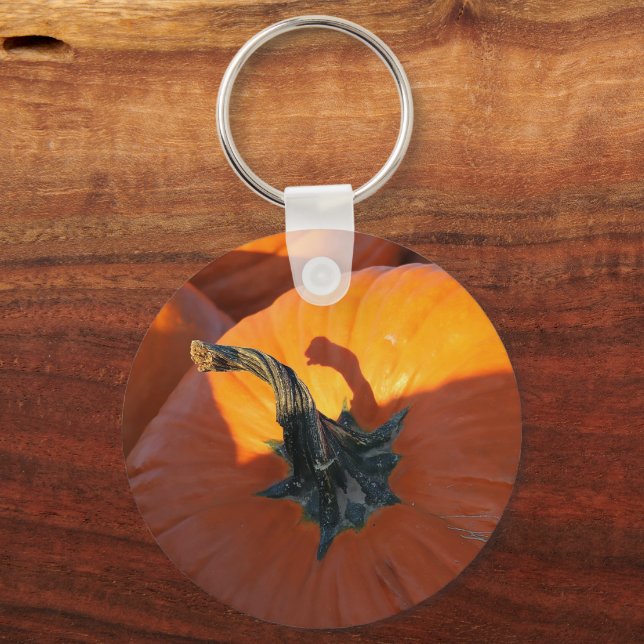 Große Orange Kürbis  Schlüsselanhänger (Vorderseite)