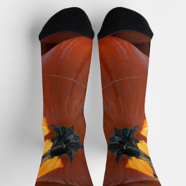 Große Orange Kürbis Socken (Oben)