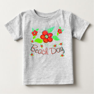 Große Orange Rote Blume blüht Baby T-shirt