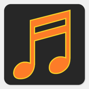 Große orangefarbene und gelbe Note Quadratischer Aufkleber