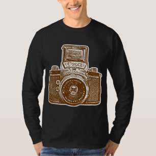 Große ostdeutsche Kamera - braun und weiß T-Shirt