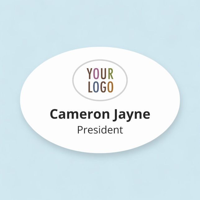 Große Oval-Magnetname-Tag oder Button-Logo Namensschild (MISOOK Oval Name Tag)