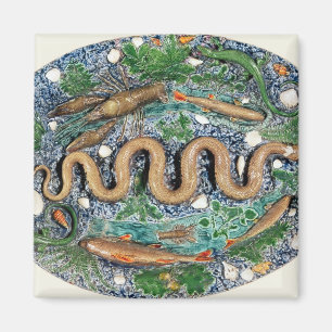 Große, ovale Schale mit Relief Magnet