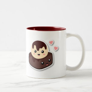 Große Paare von Vanilla Icecreme und Zweifarbige Tasse