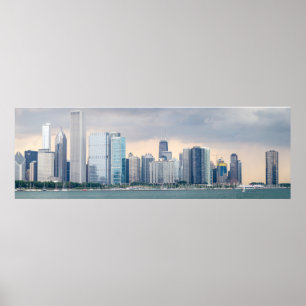 Große Panoramabilder der Chicago-Skyline Poster
