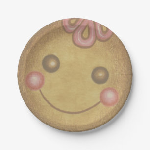 Große Papierplatten mit Lebkuchen-Motiv  Pappteller
